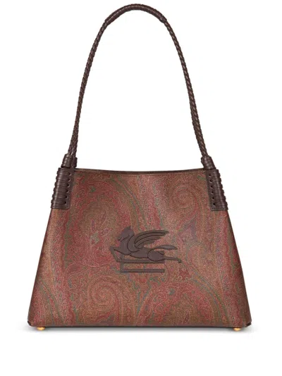 Etro Borsa Tote Paisley Libra Piccola In Marrone