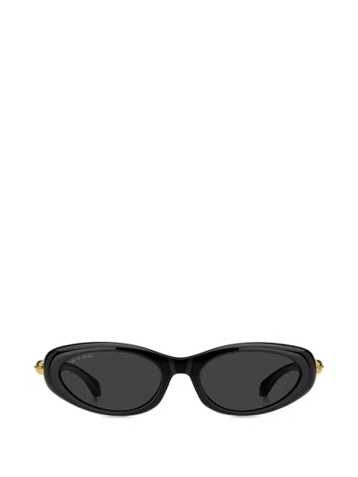 Etro Drop Oval-frame Sunglasses In Black