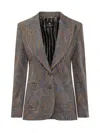 Etro Multicolor Single Breasted Jacket In Multi