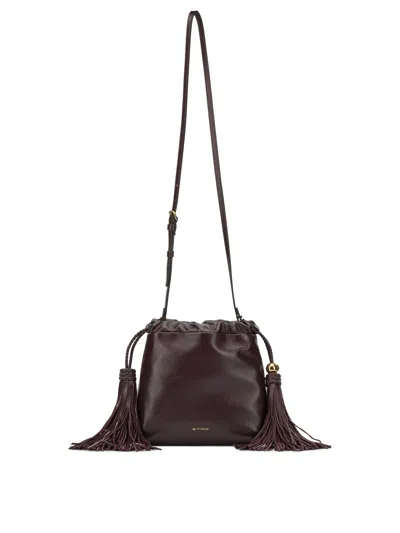 Etro Kalispera Small Shoulder Bag Adjustable Strap In Burgundy