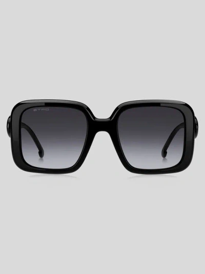 Etro Paisley Sunglasses In Black