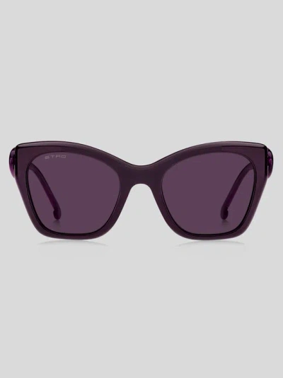 Etro Paisley Sunglasses In Burgundy