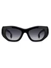 Etro Paisley Acetate Rectangular Sunglasses In O Black