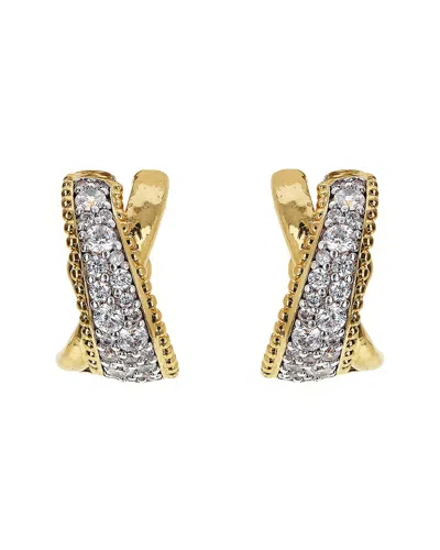 Etrusca Gioielli 18k Plated Cz Earrings In Gold
