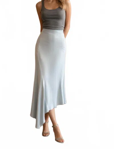 Etta & East Bias Cut A-line Skirt In Icy Blue