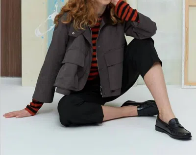 Etta & East Short Parka In Brown In Gray