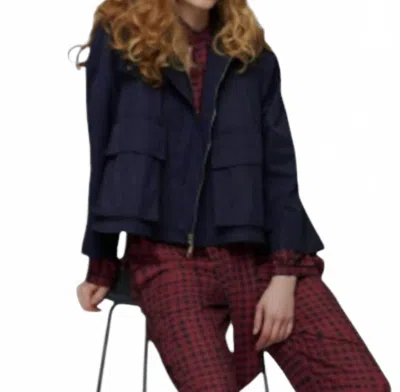 Etta & East Short Parka In Midnight In Multi