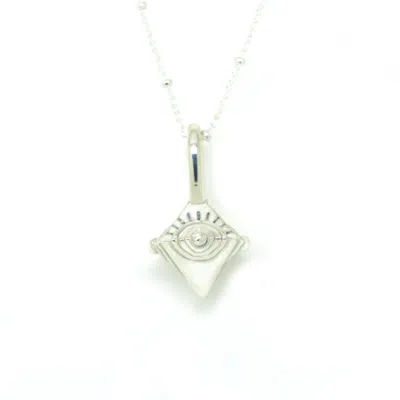Etta Burton Jewellery Women's Evil Eye Sterling Silver Necklace Wide Awake Pendant