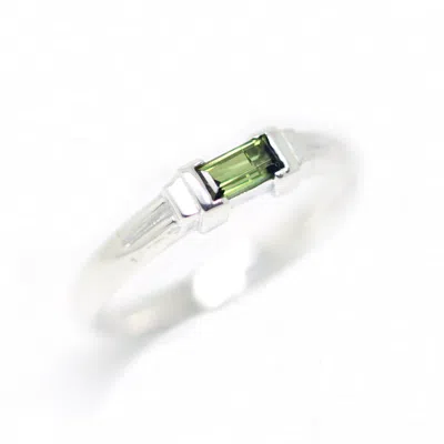 Etta Burton Jewellery Women's Silver / Green Tourmaline Sterling Silver Gemstone Ring