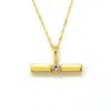 Etta Burton Jewellery Women's T Bar Topaz Gold Vermeil Pendant Necklace