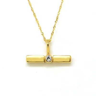 Etta Burton Jewellery Women's T Bar Topaz Gold Vermeil Pendant Necklace