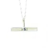 Etta Burton Jewellery Women's White / Neutrals / Silver T Bar Topaz Sterling Silver Pendant Necklace