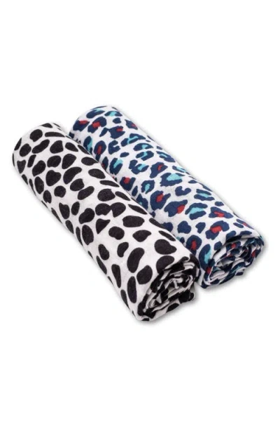 Etta Loves 2-pack Animal Sensory Organic Cotton Muslin Blankets In Animal Print Mixed