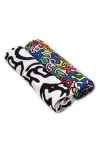 Etta Loves Keith Haring 2-pack Organic Cotton Muslin Squares In Kh Print