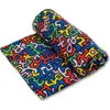 Etta Loves Kids' Keith Haring Xl Muslin Blanket In Kh Print Brazil