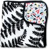 Etta Loves Plant Sensory Reversible 3-layer Organic Cotton Muslin Blanket In Plant Print Mixed