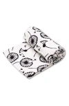 Etta Loves Xl Dandelion Sensory Organic Cotton Muslin Blanket In Black And White