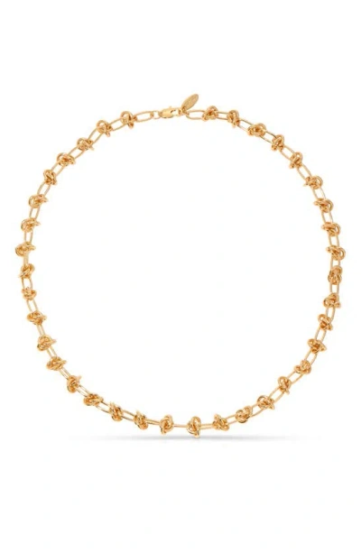 Ettika 18k Gold Plate Knotted Chain Collar Necklace