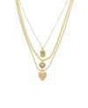 Ettika 18k Gold-plated 3-pc. Set Cubic Zirconia Heart Pendant Necklaces In Gold