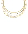 Ettika 18k Gold-plated 3-pc. Set Cubic Zirconia Mixed Link Necklaces In Gold