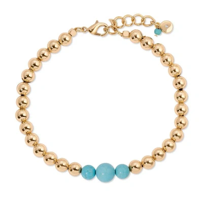Ettika 18k Gold Plated And Crystal Ball Anklet