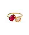 Ettika Cubic Zirconia Statement Ring In Ruby