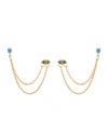 ETTIKA 18K GOLD PLATED BRASS DOUBLE PIERCED EARRINGS