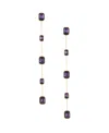 Ettika 18k Gold Plated Brass Iconic Linear Earrings In Amethyst
