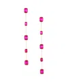 Ettika 18k Gold Plated Brass Iconic Linear Earrings In Fuchsia