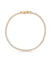 Ettika 18k Gold Plated Minimalist Crystal Tennis Bracelet In Gold