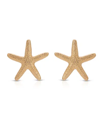 ETTIKA 18K GOLD PLATED ZINC STARFISH LARGE STATEMENT STUD EARRINGS