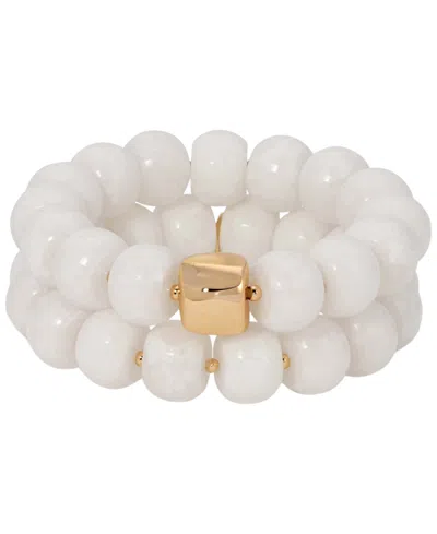 Ettika 18k Gold-plated Power Bead Stack Bracelet In White