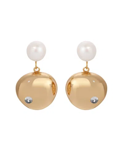 Ettika 18k Plated  4-5mm Pearl Stud Earrings In Transparent