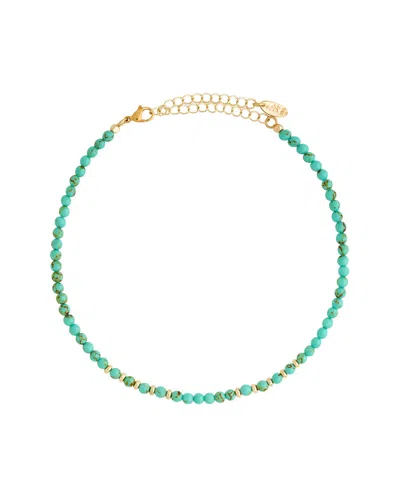 Ettika 18k Plated Turquoise Beaded Choker Necklace In Green