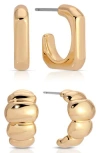 Ettika 2-pack Huggie Hoop Earrings