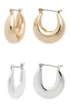 Ettika 2 Pairs Of Mixed Metal Hoop Earrings