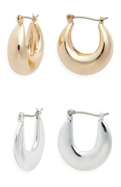 Ettika 2 Pairs Of Mixed Metal Hoop Earrings