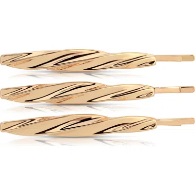 Ettika 3-pack Twisted Barrettes In Gold