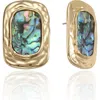 Ettika Abalone Rectangular Drop Earrings In Gold