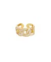Ettika Cubic Zirconia Open Link Ring In Gold