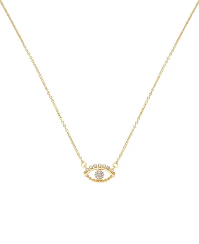 Ettika All Knowing Eye Faux Cubic Zirconia Necklace In Gold