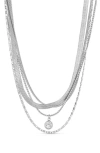 Ettika All The Chains Layered Necklace In Rhodium