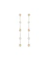Ettika Alternating Freshwater Pearl And 18k Gold Plated Bead Drop Earrings In Gold