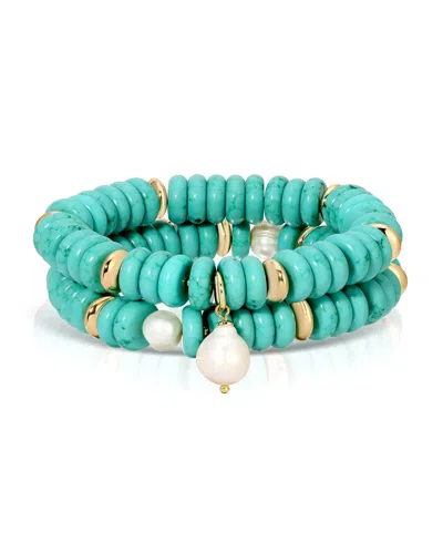 Ettika Amalfi Stretch Bracelet Set In Blue