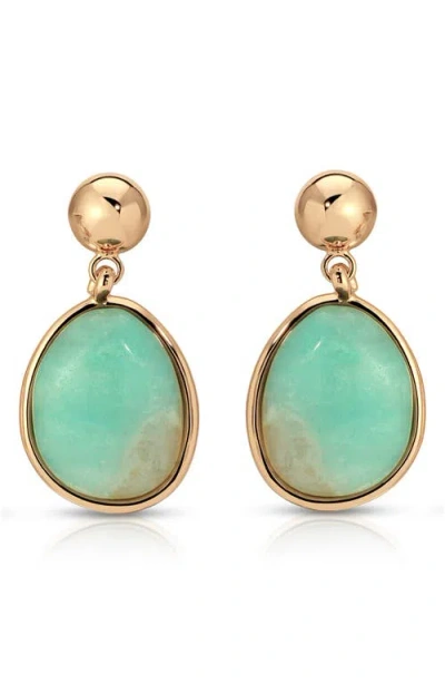 Ettika Amazonite Orb Drop Earrings In Amazonite And Gold
