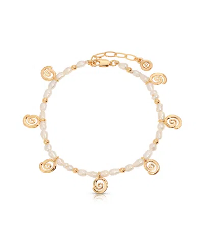 ETTIKA AURA MOTHER OF PEARL STRETCH BRACELET