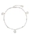 Ettika Aura Swirl Pendant Freshwater Pearl Anklet