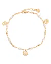 Ettika Aura Swirl Pendant Freshwater Pearl Anklet