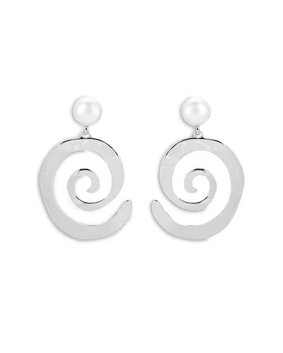 ETTIKA AURA SWIRL CULTURED FRESHWATER PEARL DROP EARRINGS