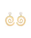 Ettika Aura Swirl Cultured Freshwater Pearl Drop Earrings In Gold